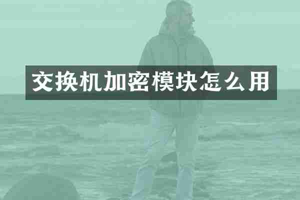 交换机加密模块怎么用
