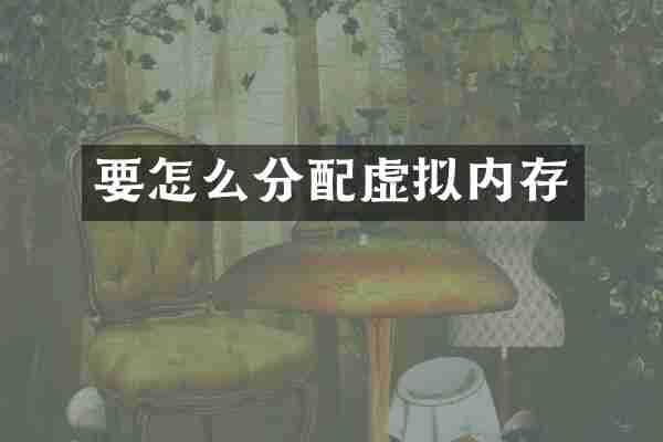 要怎么分配虚拟内存