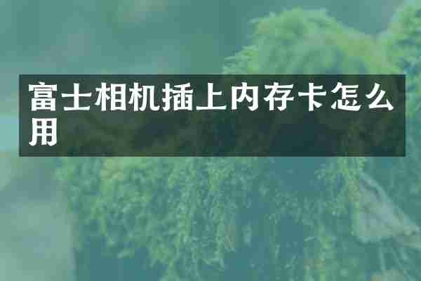 富士相机插上内存卡怎么用