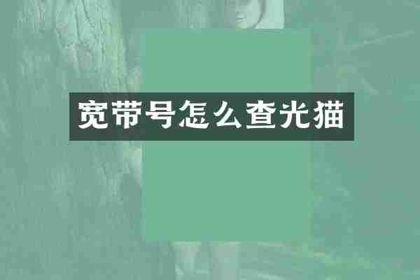 宽带号怎么查光猫
