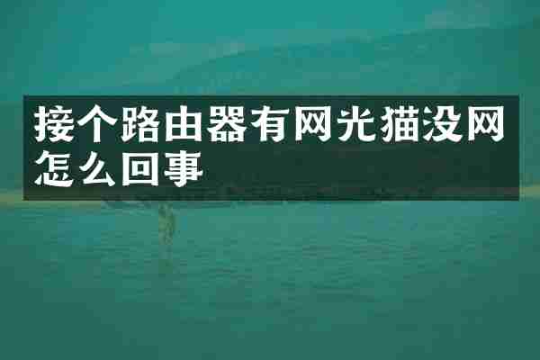 接个路由器有网光猫没网怎么回事