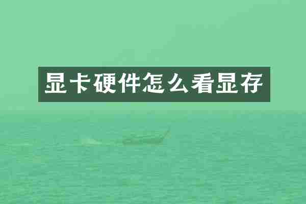 显卡硬件怎么看显存