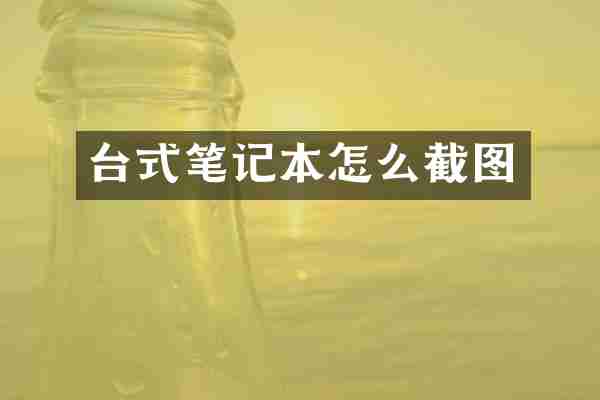 台式笔记本怎么截图
