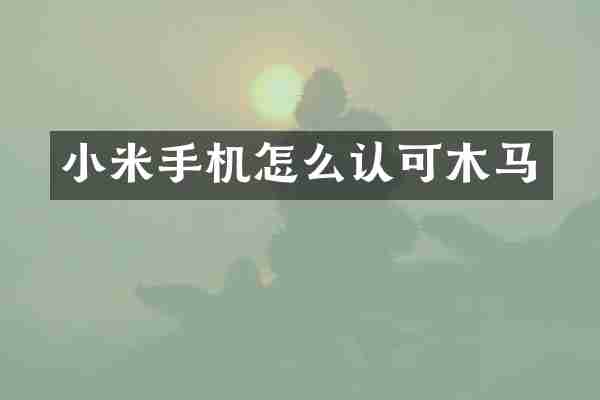小米手机怎么认可木马