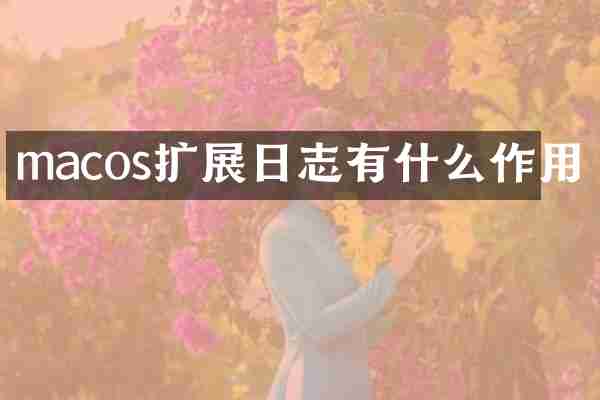 macos扩展日志有什么作用