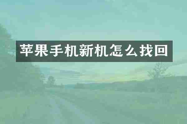 苹果手机新机怎么找回