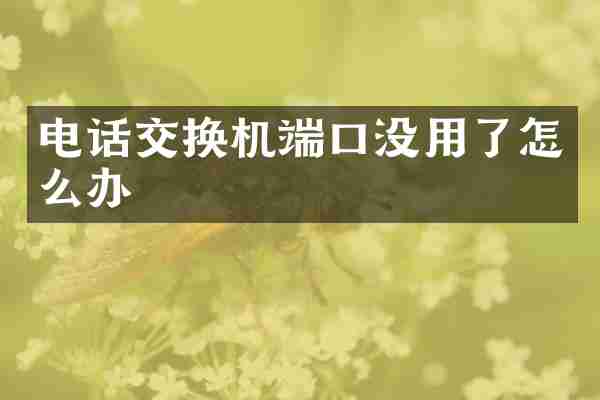 电话交换机端口没用了怎么办