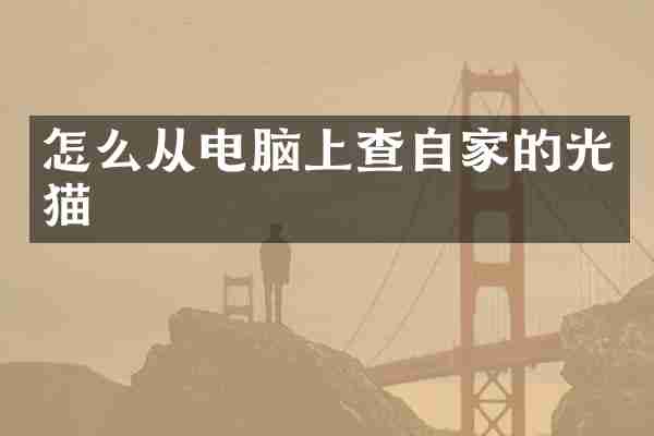怎么从电脑上查自家的光猫