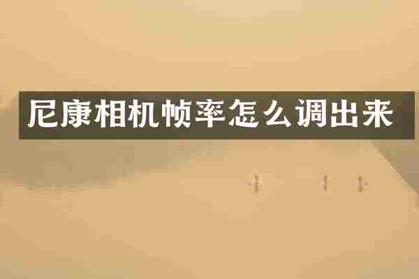 尼康相机帧率怎么调出来