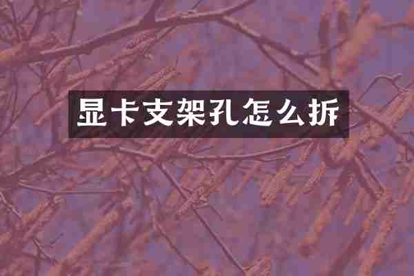 显卡支架孔怎么拆