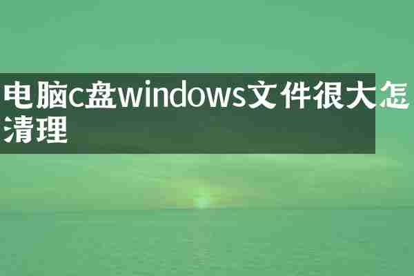 电脑c盘windows文件很大怎么清理