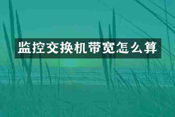 监控交换机带宽怎么算