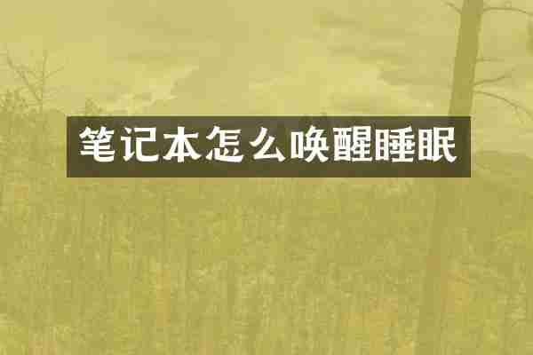 笔记本怎么唤醒睡眠