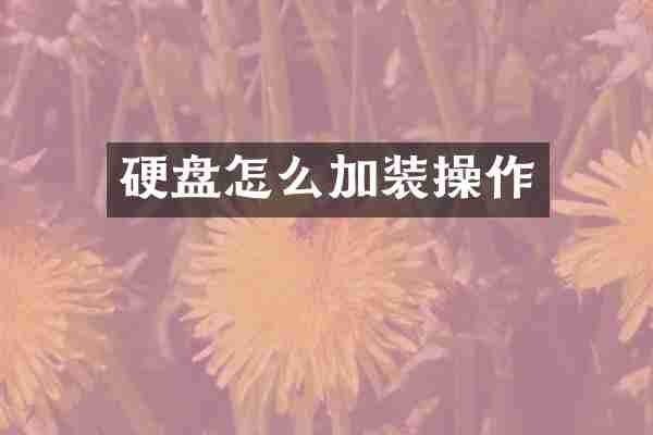 硬盘怎么加装操作
