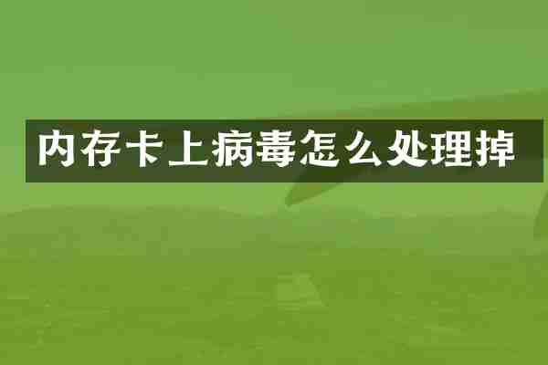 内存卡上病毒怎么处理掉