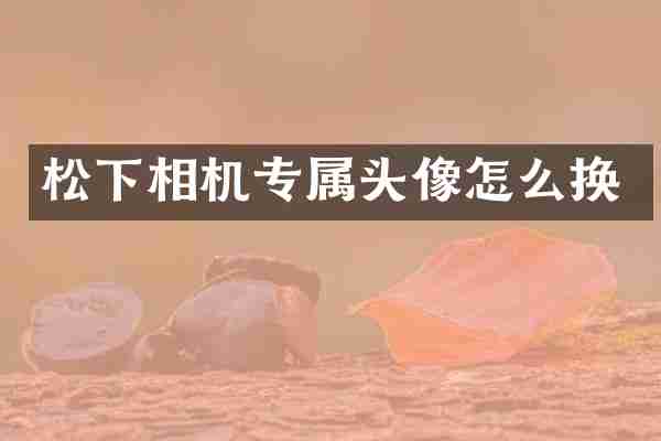 相机专属头像怎么换