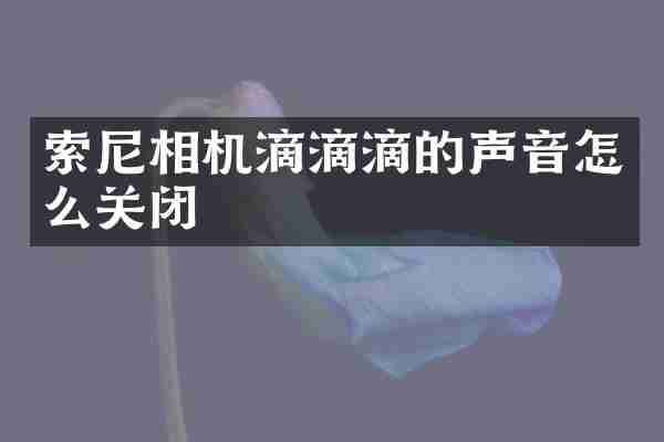 相机滴滴滴的声音怎么关闭