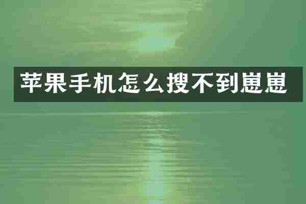 苹果手机怎么搜不到崽崽