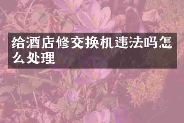 给酒店修交换机违法吗怎么处理