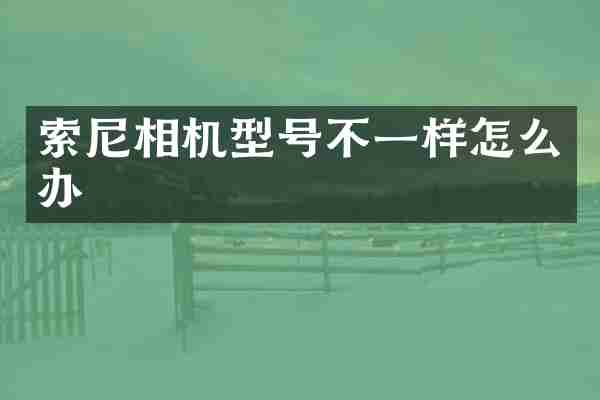 相机型号不一样怎么办