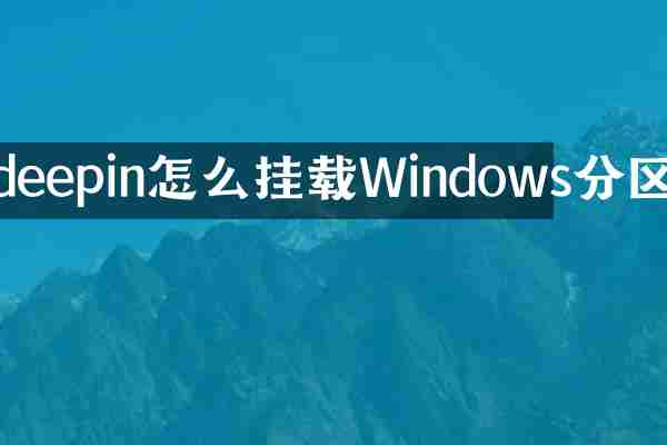 deepin怎么挂载Windows分区