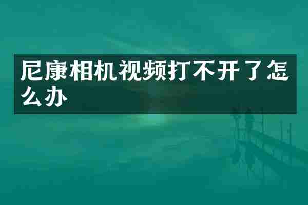 尼康相机视频打不开了怎么办