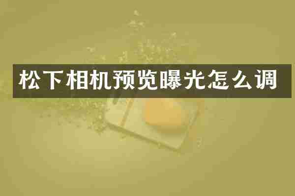 相机预览曝光怎么调