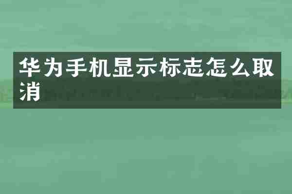 华为手机显示标志怎么取消