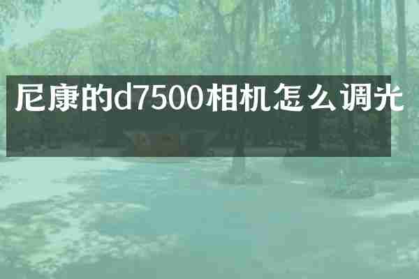尼康的d7500相机怎么调光圈