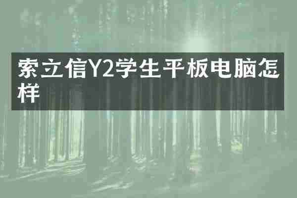 索立信Y2学生平板电脑怎么样