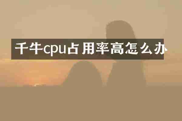 千牛cpu占用率高怎么办