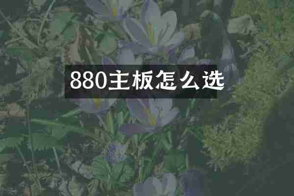 880主板怎么选