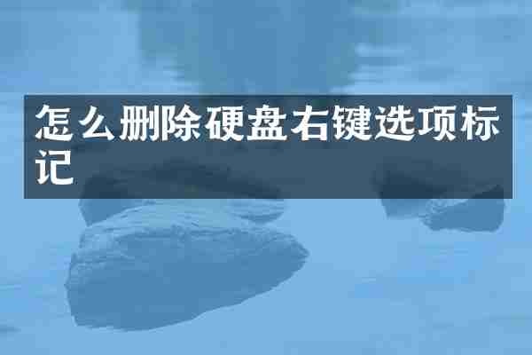 怎么删除硬盘右键选项标记