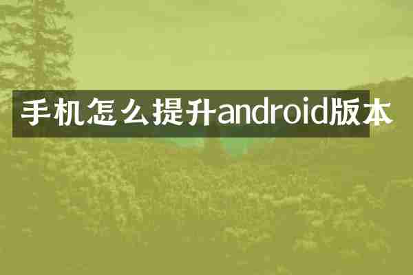 手机怎么提升androi本
