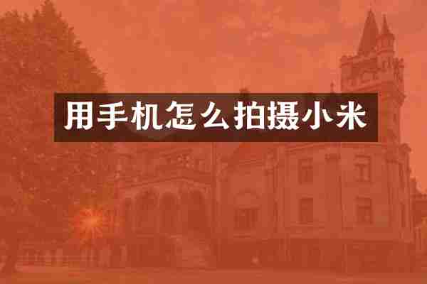 用手机怎么拍摄小米