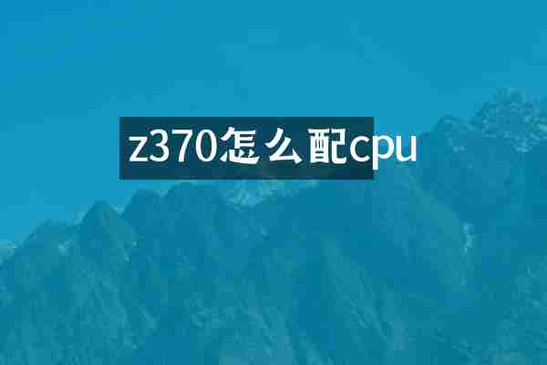 z370怎么配cpu