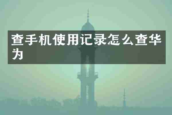 查手机使用记录怎么查华为