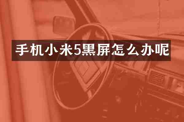 手机小米5黑屏怎么办呢