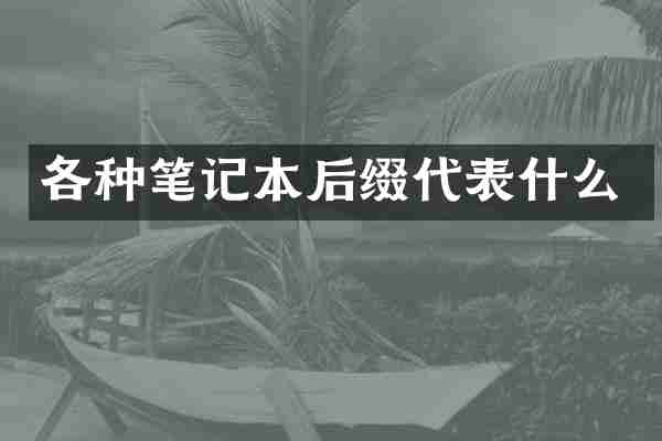 各种笔记本后缀代表什么