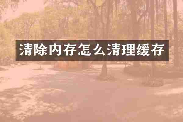 清除内存怎么清理缓存