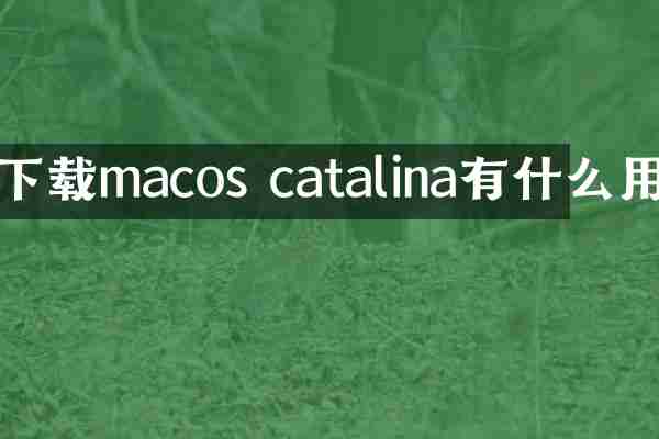 下载macos catalina有什么用