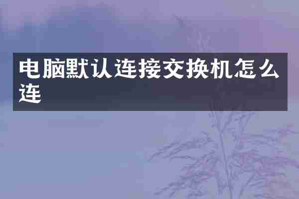 电脑默认连接交换机怎么连