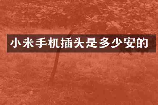 小米手机插头是多少安的