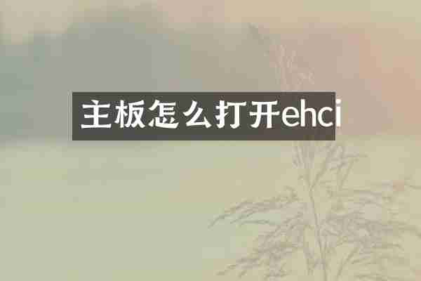 主板怎么打开ehci