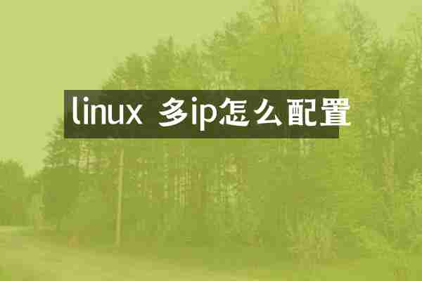 linux 多ip怎么配置
