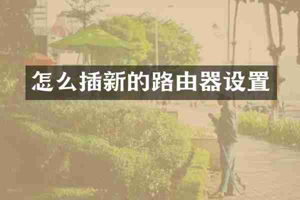 怎么插新的路由器设置