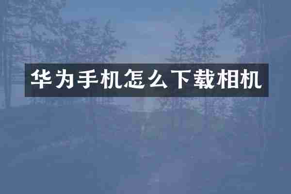 华为手机怎么下载相机