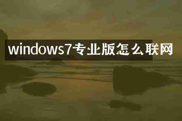 windows7专业版怎么联网