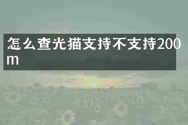 怎么查光猫支持不支持200m
