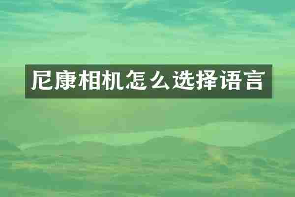 尼康相机怎么选择语言